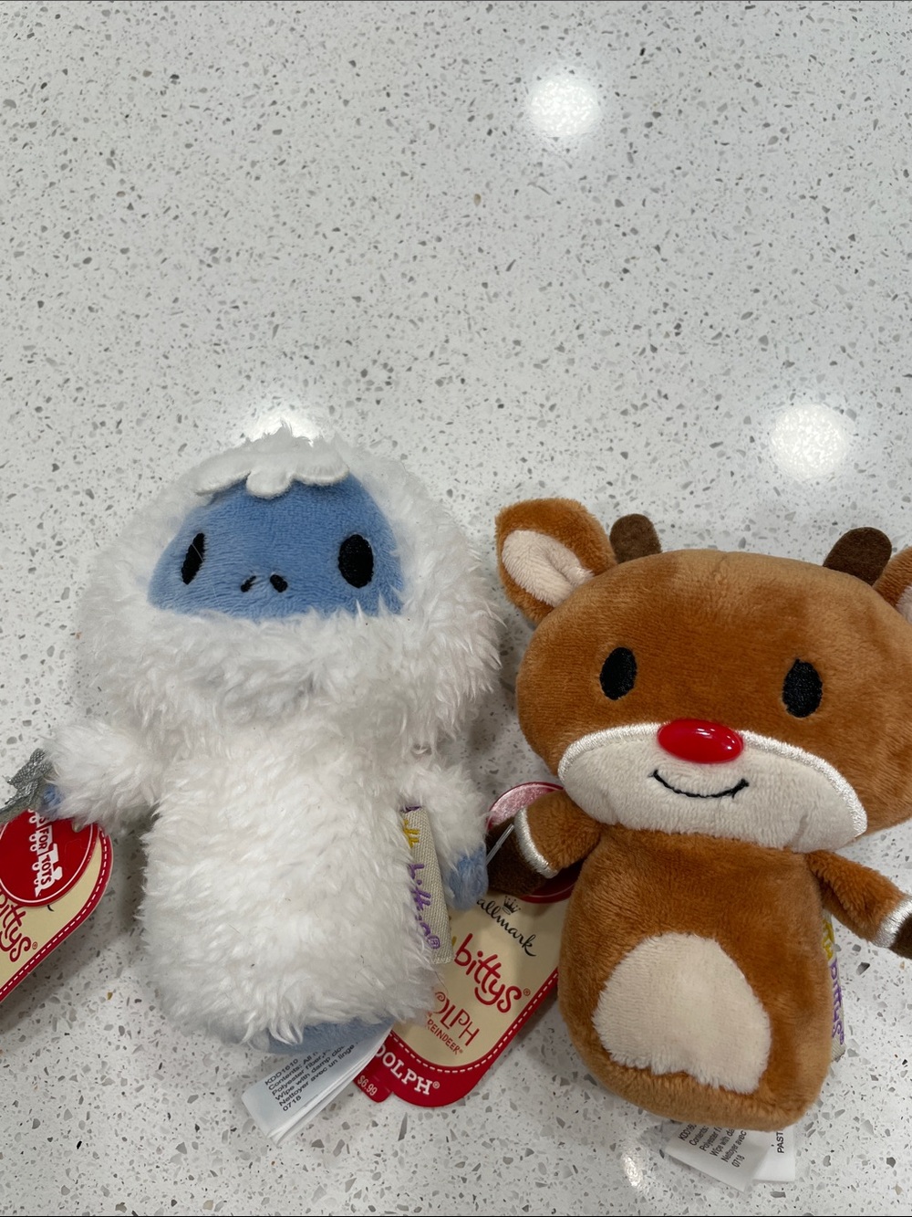 Hallmark Holiday Plush Set - White Yeti and Brown Reindeer
